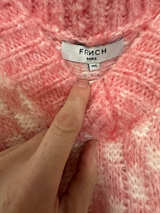FRNCH Paris Pink Checkered Knit Sweater - Image 1