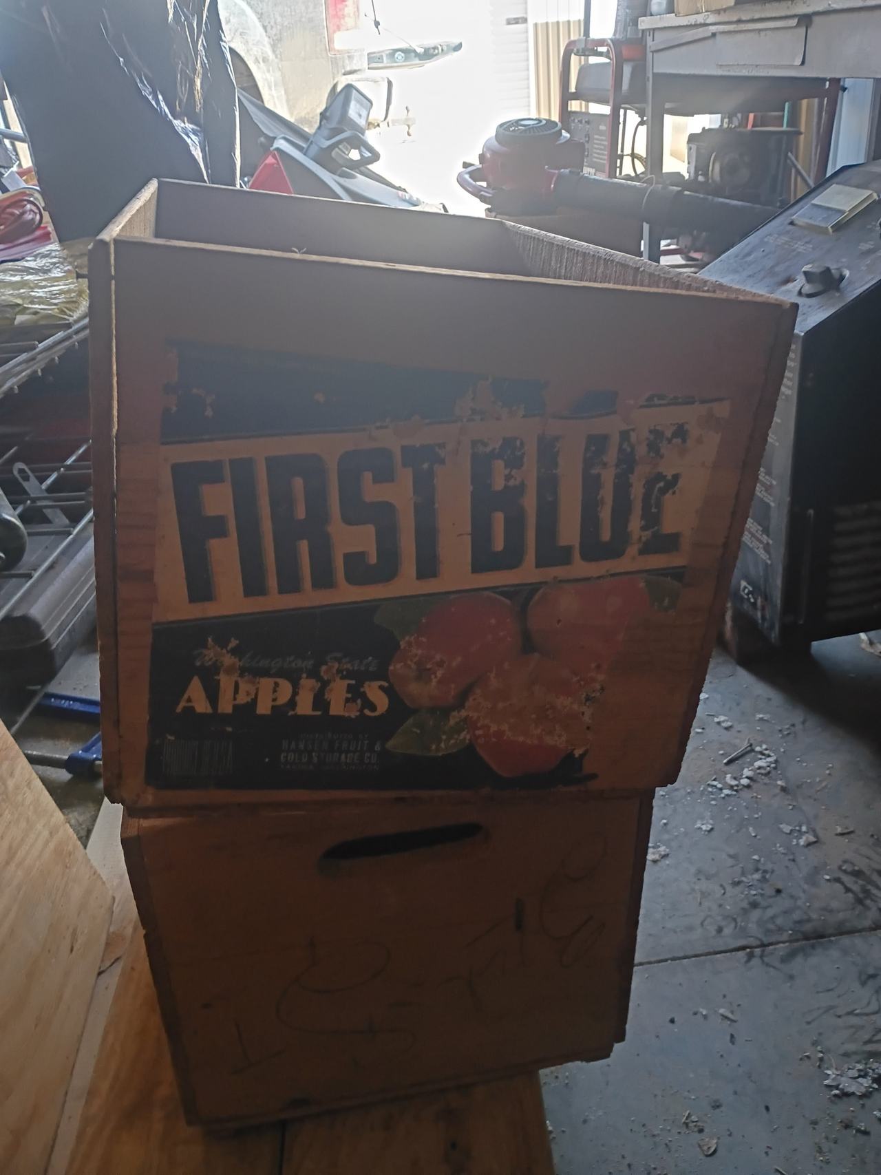 Vintage First Blue Washington State Apple Crate
