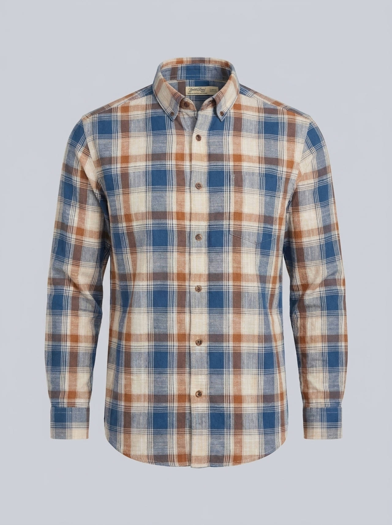 Faded Glory men's long-sleeve plaid flannel shirt Large 42-44