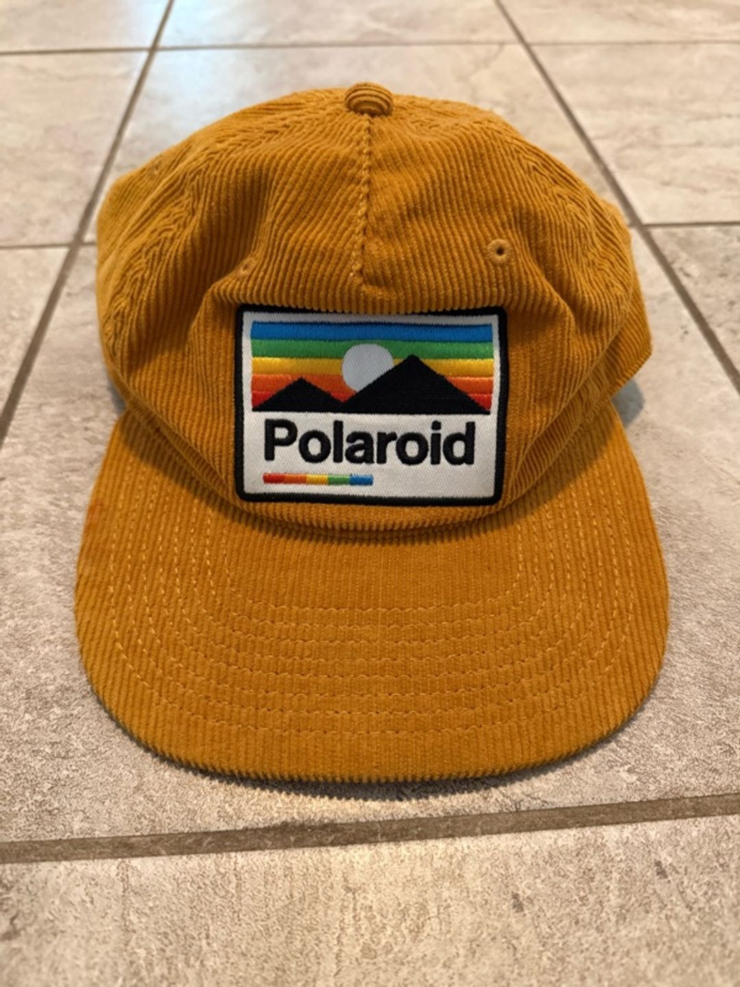 Polaroid Corduroy 5-Panel Hat Mustard Yellow