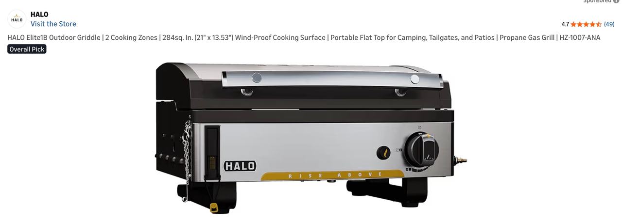 HALO Elite1B Outdoor Griddle