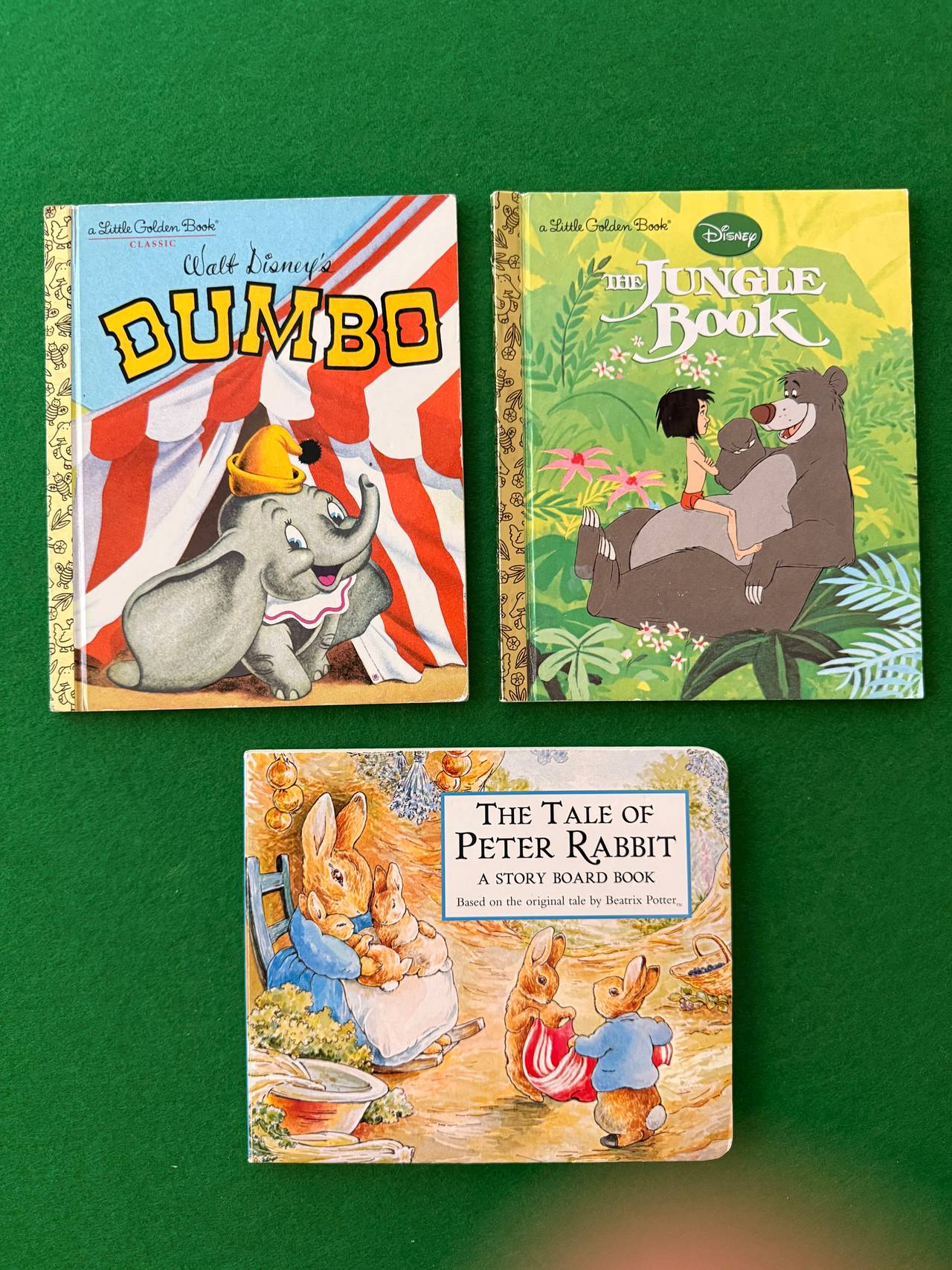 Lot of 3 books; Disney Little Golden Books and Peter Rabbit Board Book Set