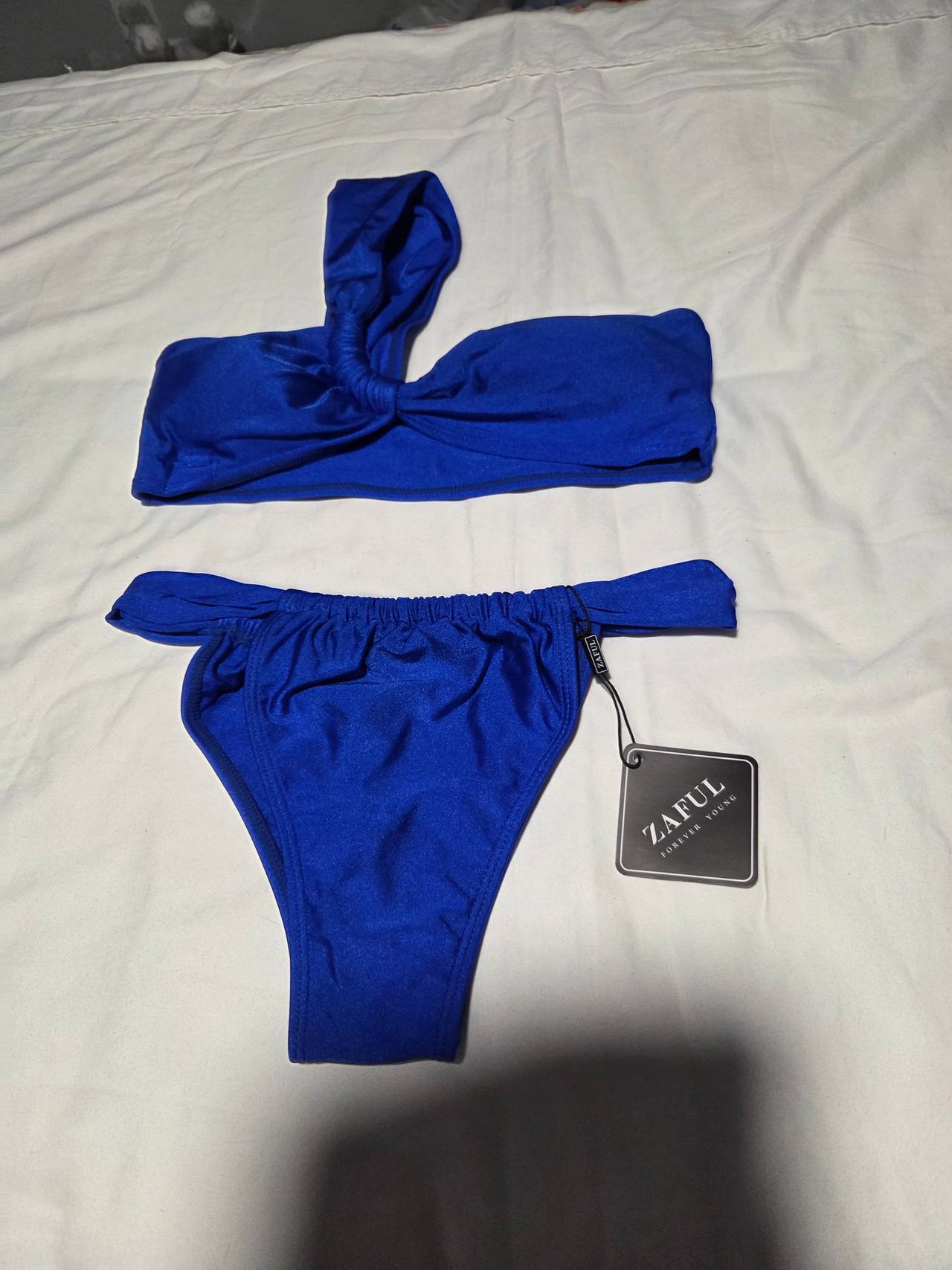 Zaful One Shoulder Knot Bikini Set