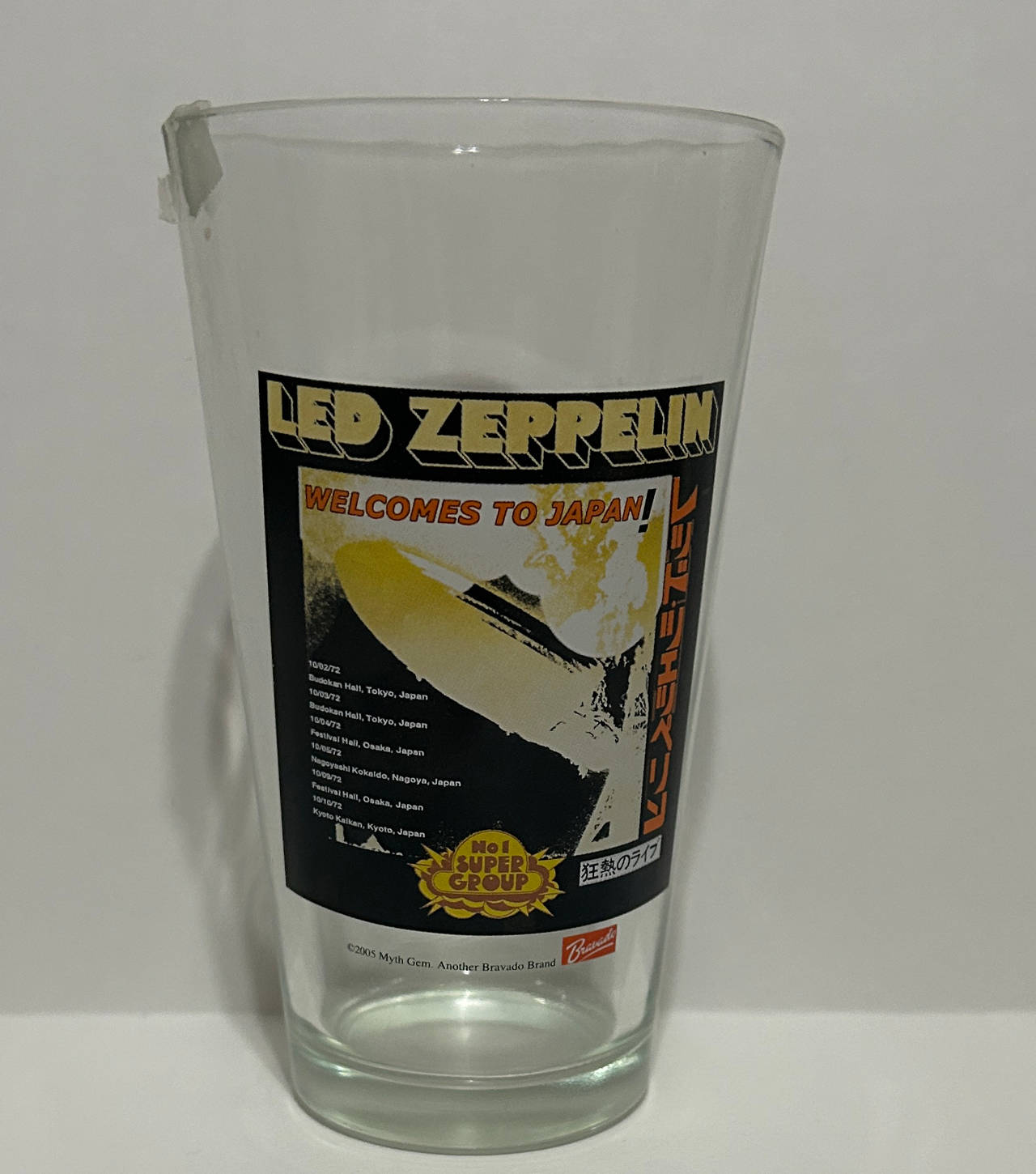 Led Zeppelin Welcomes to Japan 1972 Tour Pint Glass