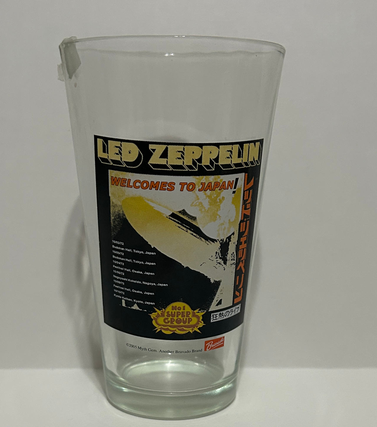 Led Zeppelin Welcomes to Japan 1972 Tour Pint Glass