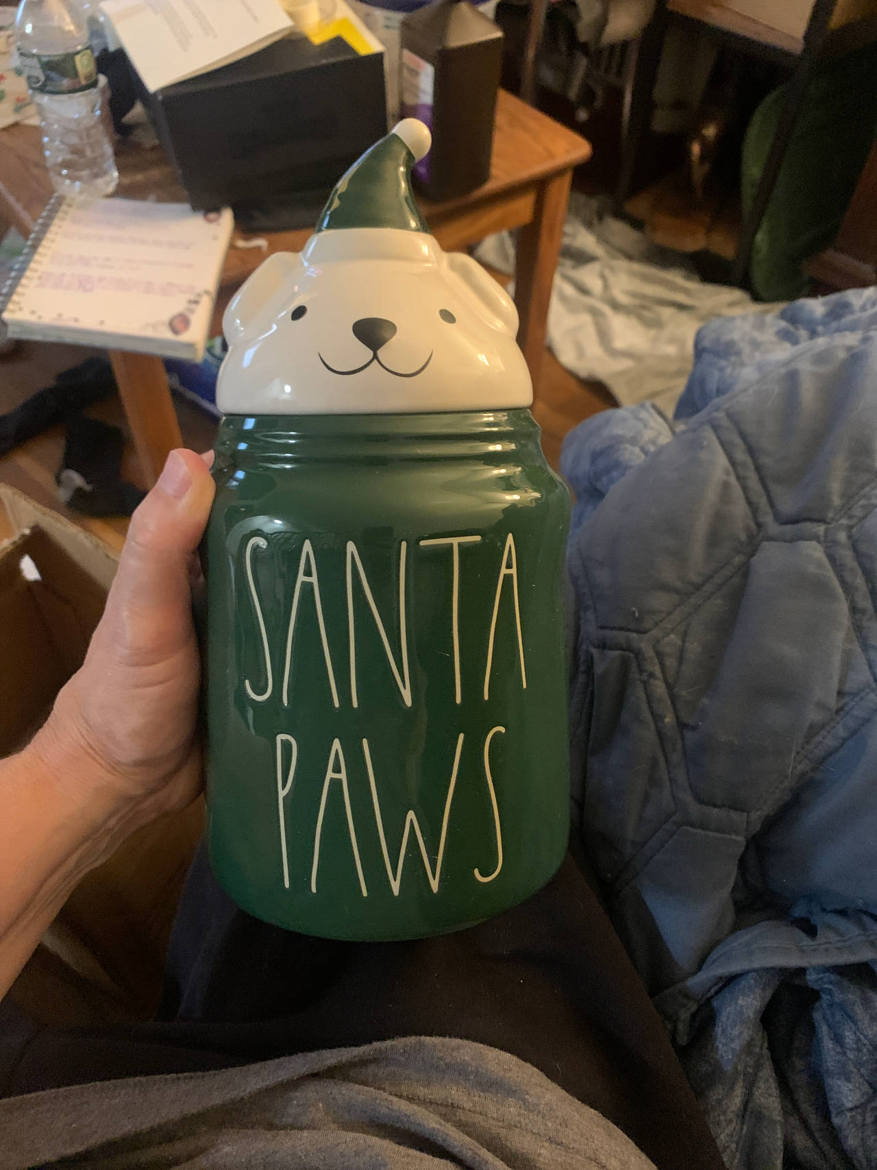Rae Dunn Santa Paws Canister