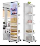 LUXFURNI Stella 8 Jewelry Cabinet Mirror with 360 Rotating Base - Image 1