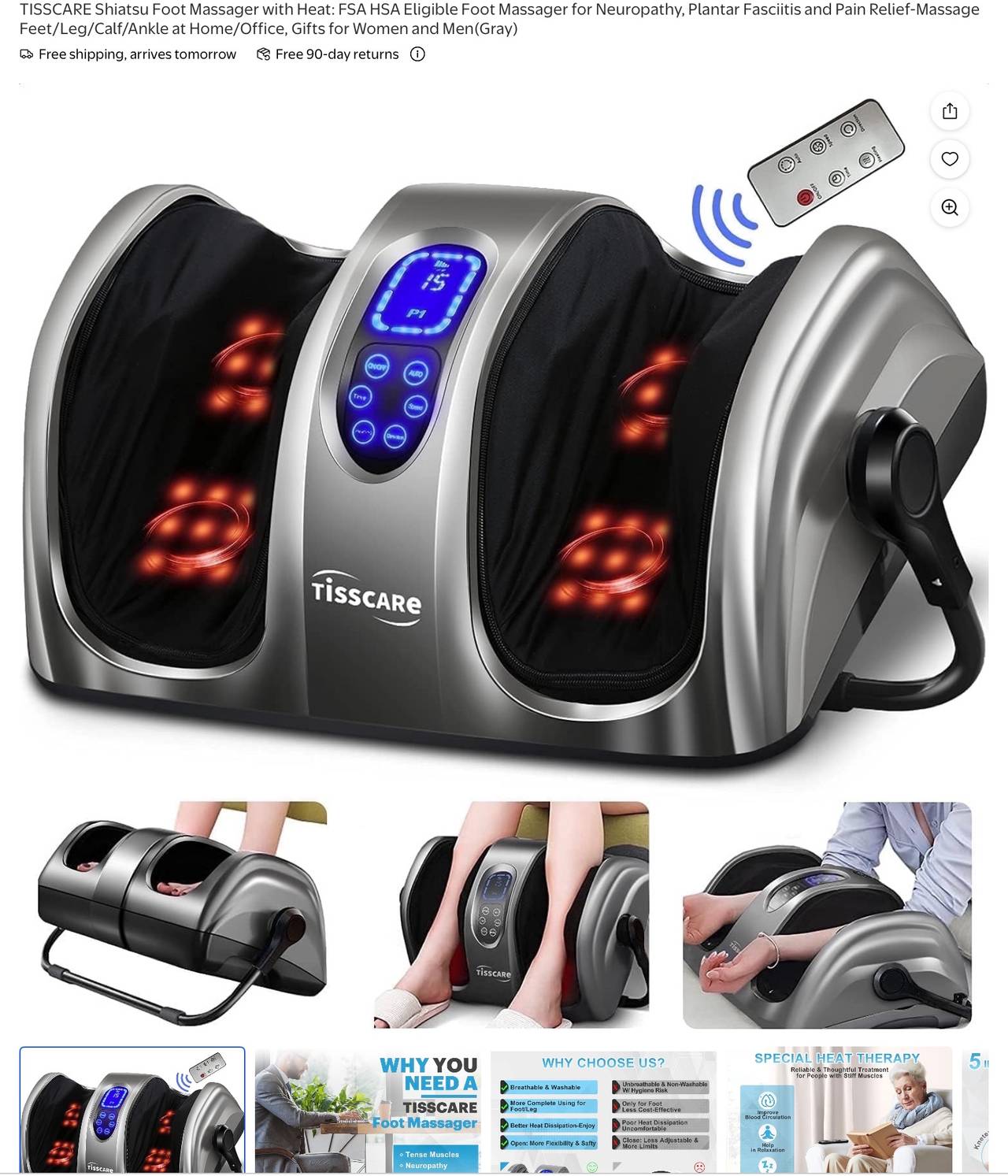 TISSCARE Shiatsu Foot Massager with Heat