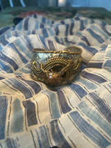 Brutalist Mixed Metal Artisan Cuff Bracelet Hecho en Mexico - Image 1