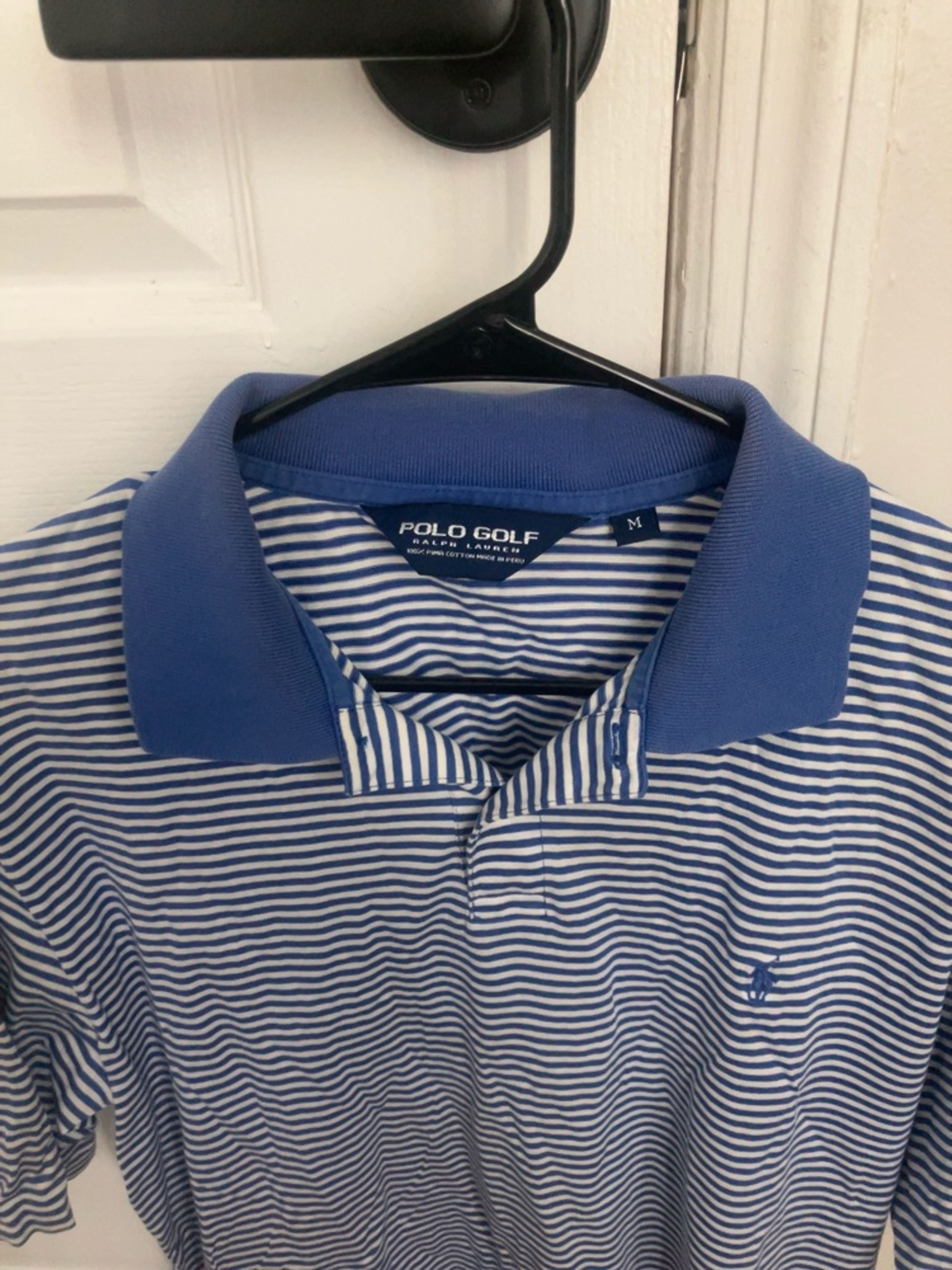 Ralph Lauren Golf Polo Shirt Blue White Striped