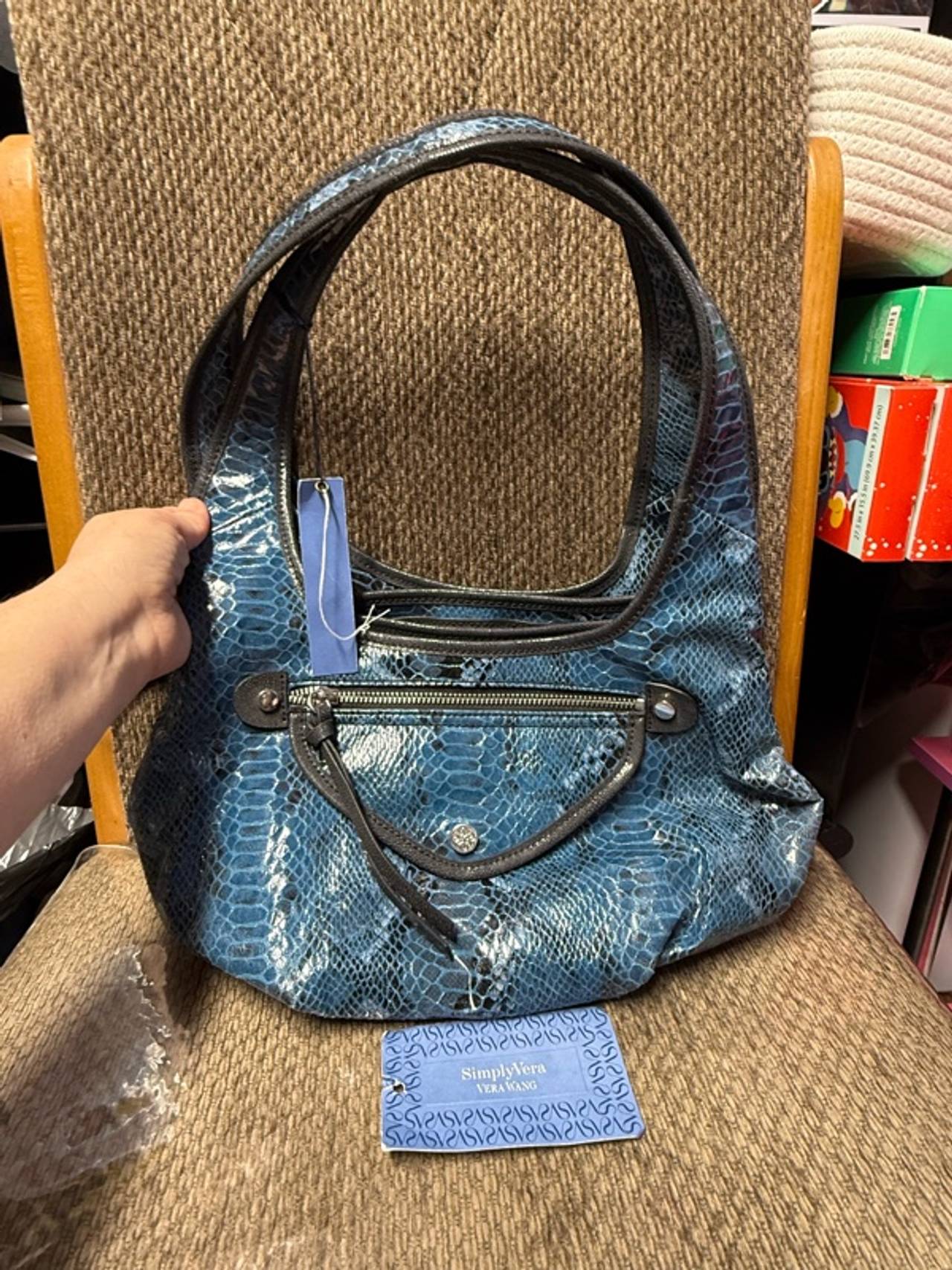 Vera Wang Simply Vera Snakeskin Hobo Shoulder Bag