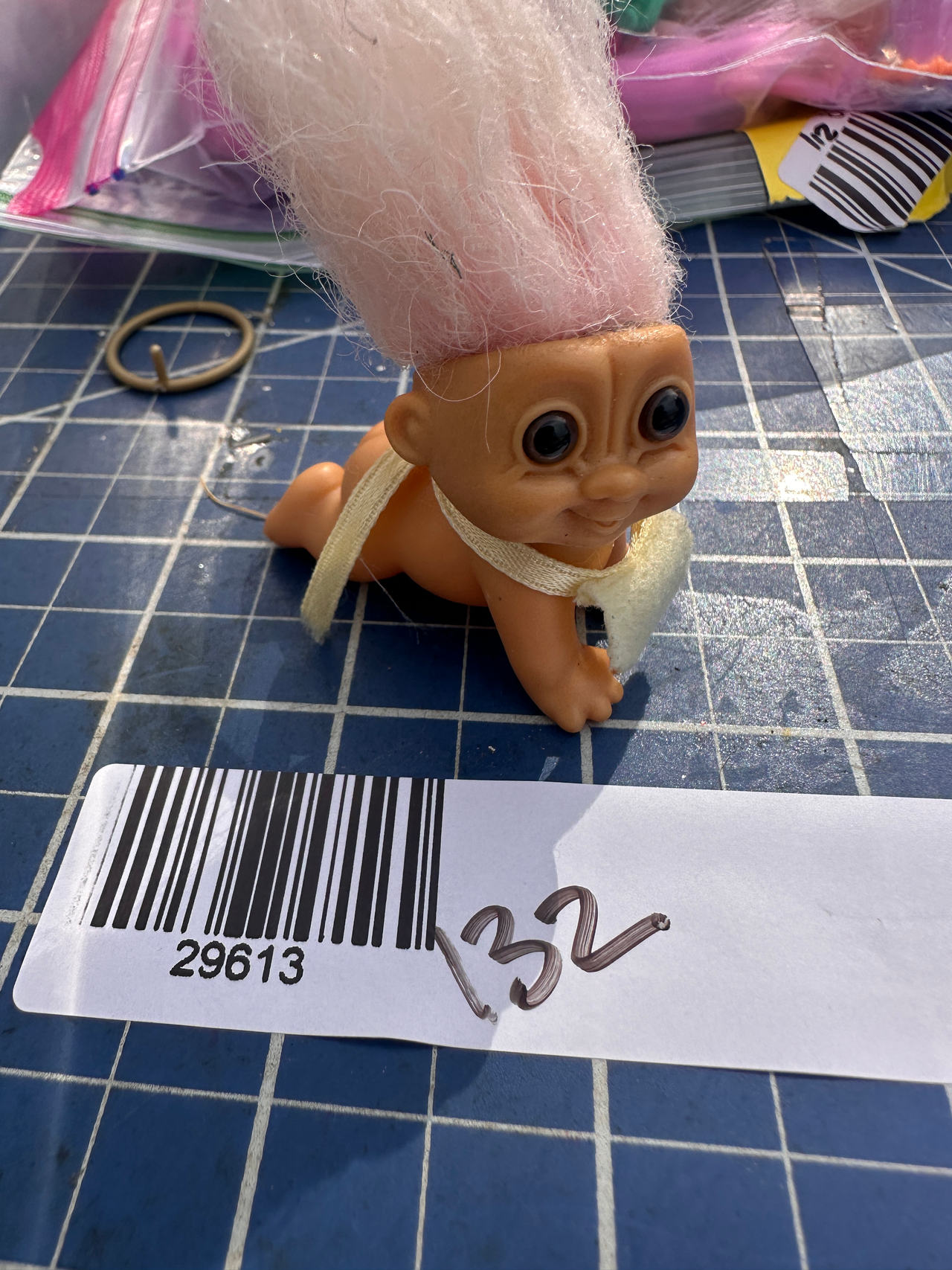 Russ Berrie Pink Hair Crawling Baby Troll Doll 132-13