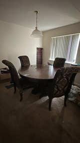 Traditional Wood Dining Table Set - Image 1