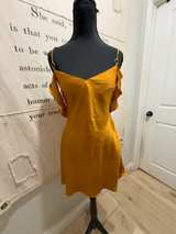 Free People What I Want Mini Dress Gold Satin - Image 1