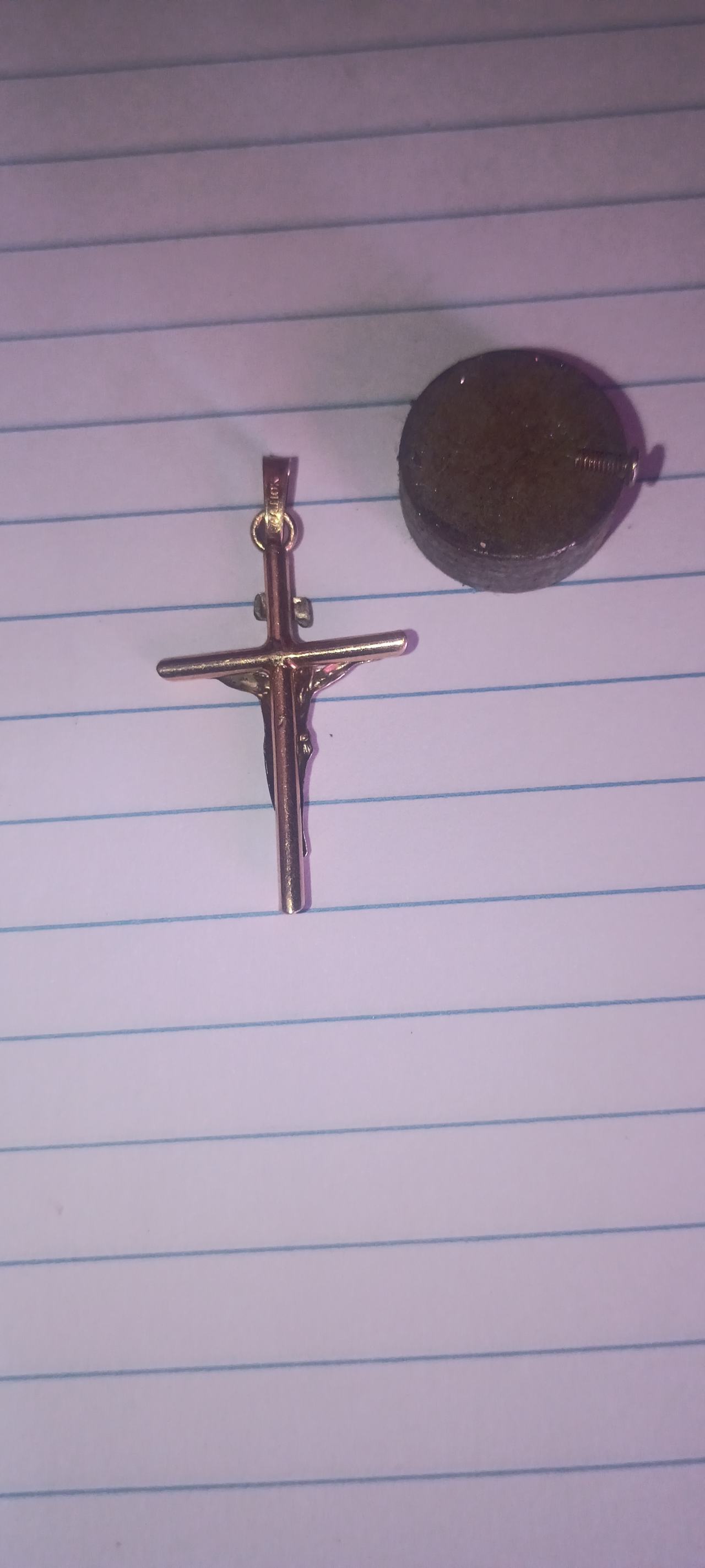 10k Two-Tone Gold Crucifix Pendant