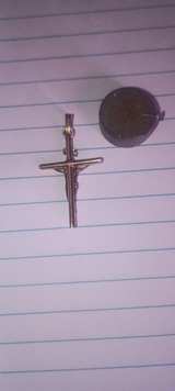 10k Two-Tone Gold Crucifix Pendant - Image 1