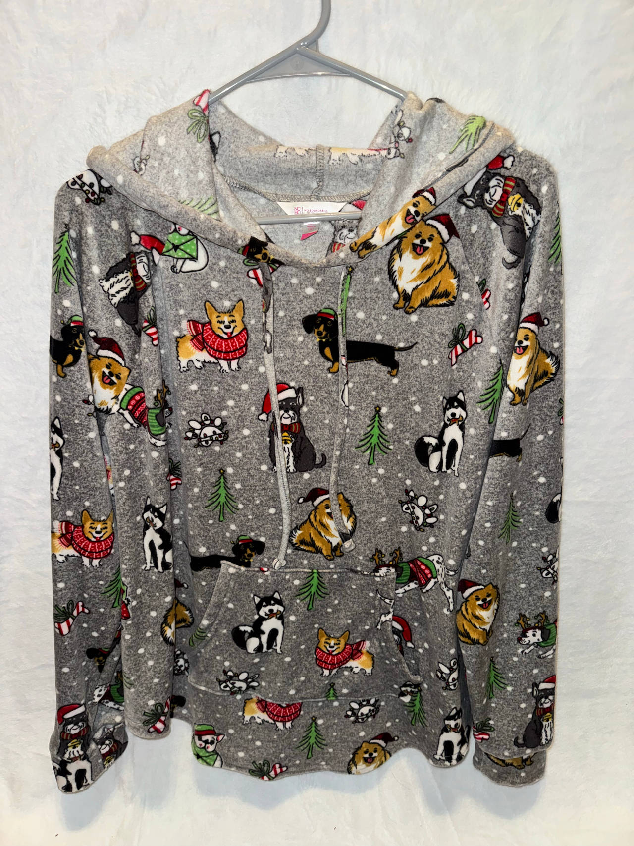 Women's Christmas Dog Print Hoodie
