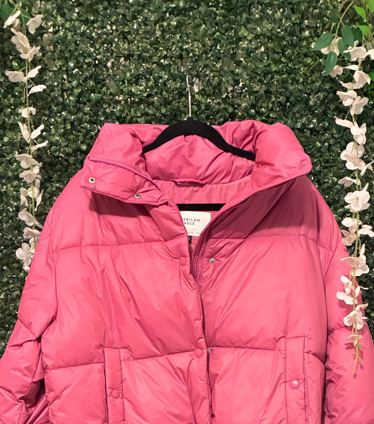 American Eagle Pink Puffer Jacket