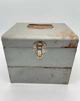 Vintage Brumberger Metal 8mm Film Reel Storage Case w/ 6 Empty 7” Reels Cans: - Image 3