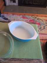 vintage PYREX Turquoise 043 1.5 Quart Oval Casserole Dish with Lid   #20 - Image 5