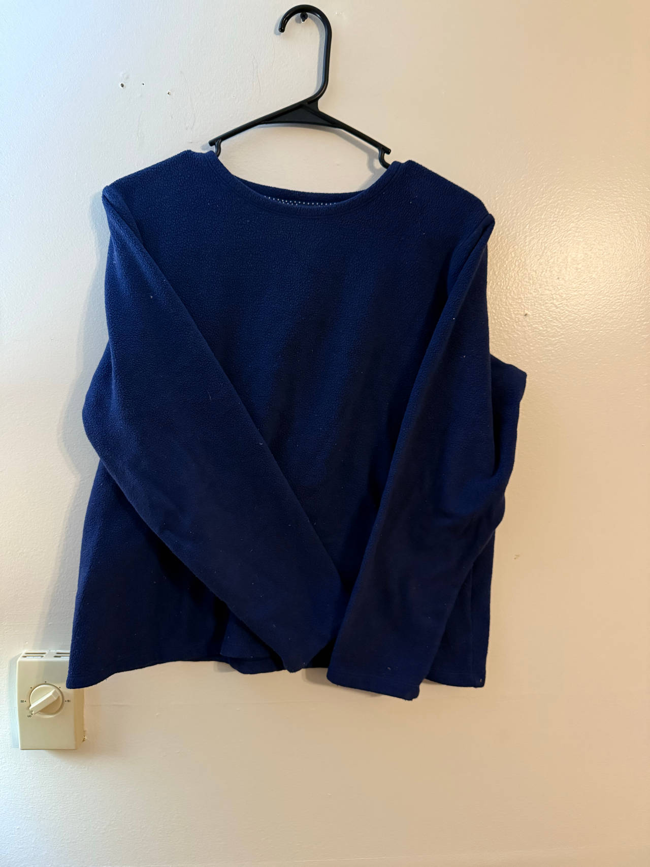 Navy Blue Fleece Crewneck Sweatshirt lands end medium 10-12