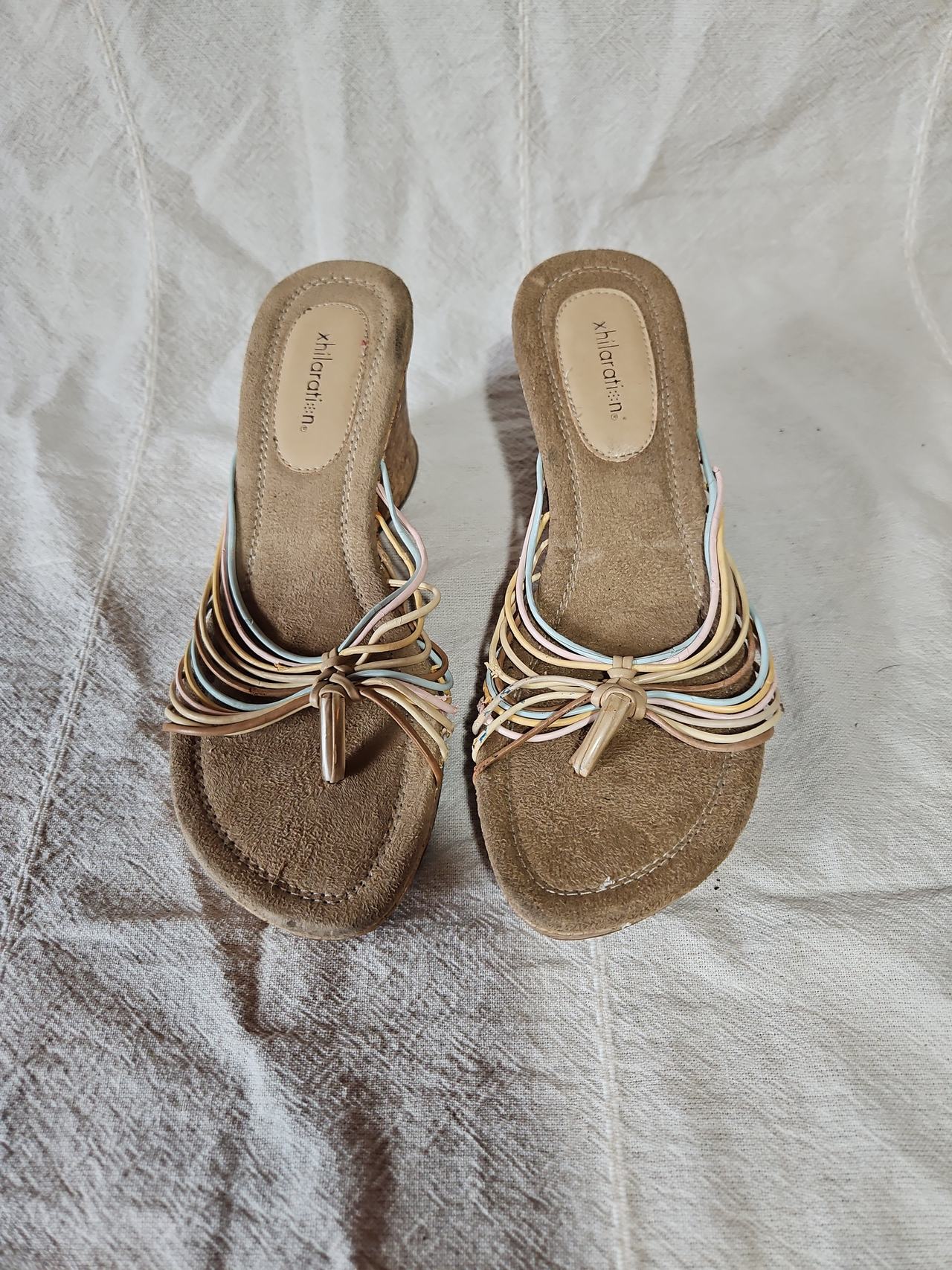 Xhilaration Strappy Wedge Sandals size 7. They are in decent condition