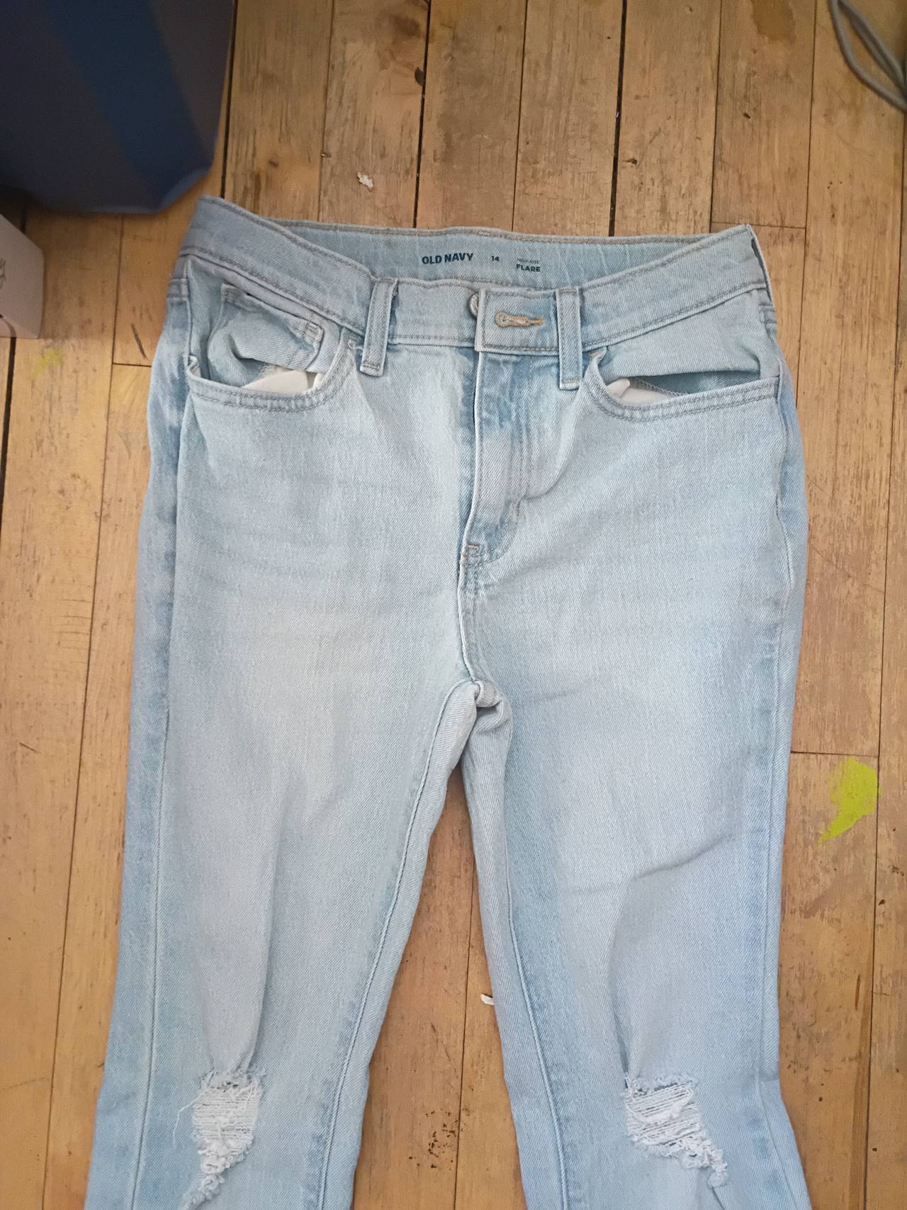 Old Navy High-Rise Flare Distressed Jeans