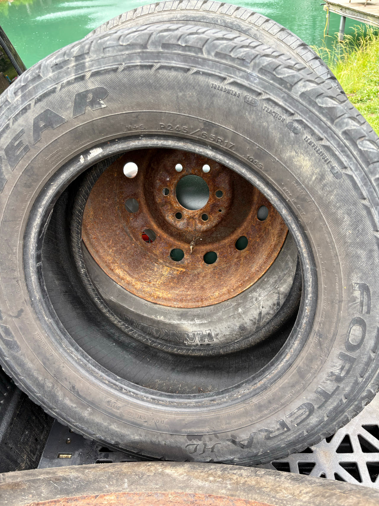 Goodyear Fortera HL P245/65R17 Tire on Steel Rim