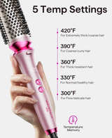 Wavytalk Heatwave Pro 1.5" Ionic Thermal Brush with Bilateral Ionic Outlet Pink - Image 4