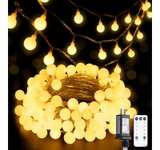 JMEXSUSS 100 LED Connectable Globe String Lights Indoor Bedroom, No Remote - Image 1