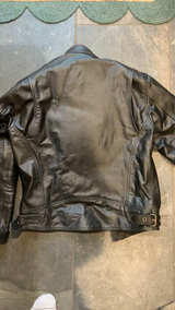 HWK Black Leather Motorcycle Jacket - Image 5