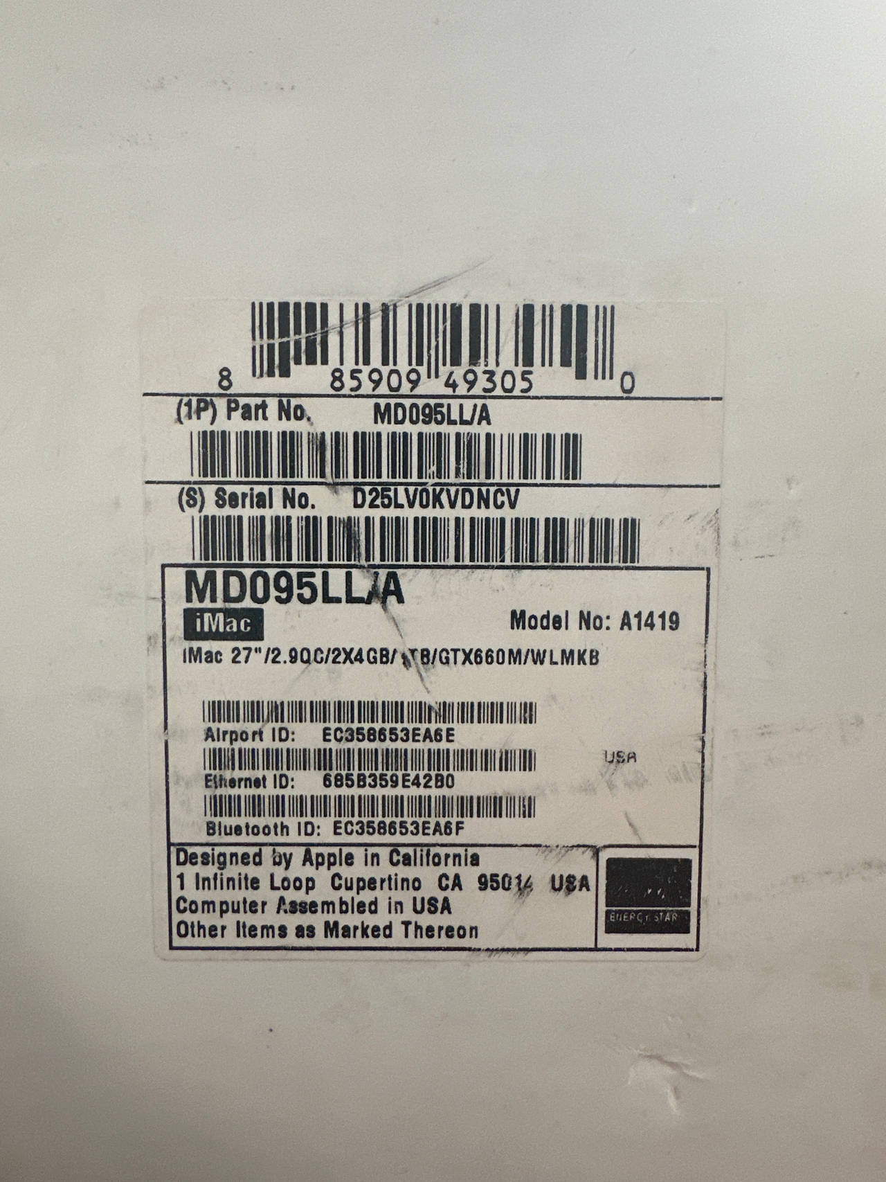 Apple iMac 27-inch (Late 2012)