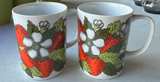 2 Fitz & Floyd Strawberry Mugs - Image 1
