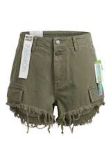 Tinseltown Olive Cargo Shorts sz 1 junior girls - Image 2