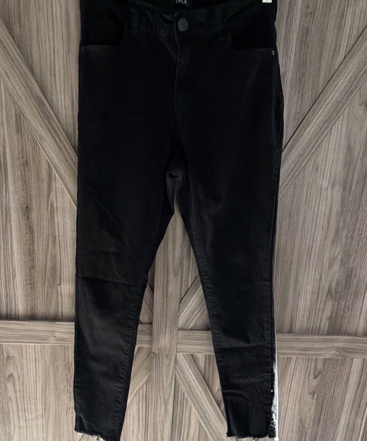 TALA Black Skinny Jeans with Raw Hem size 8