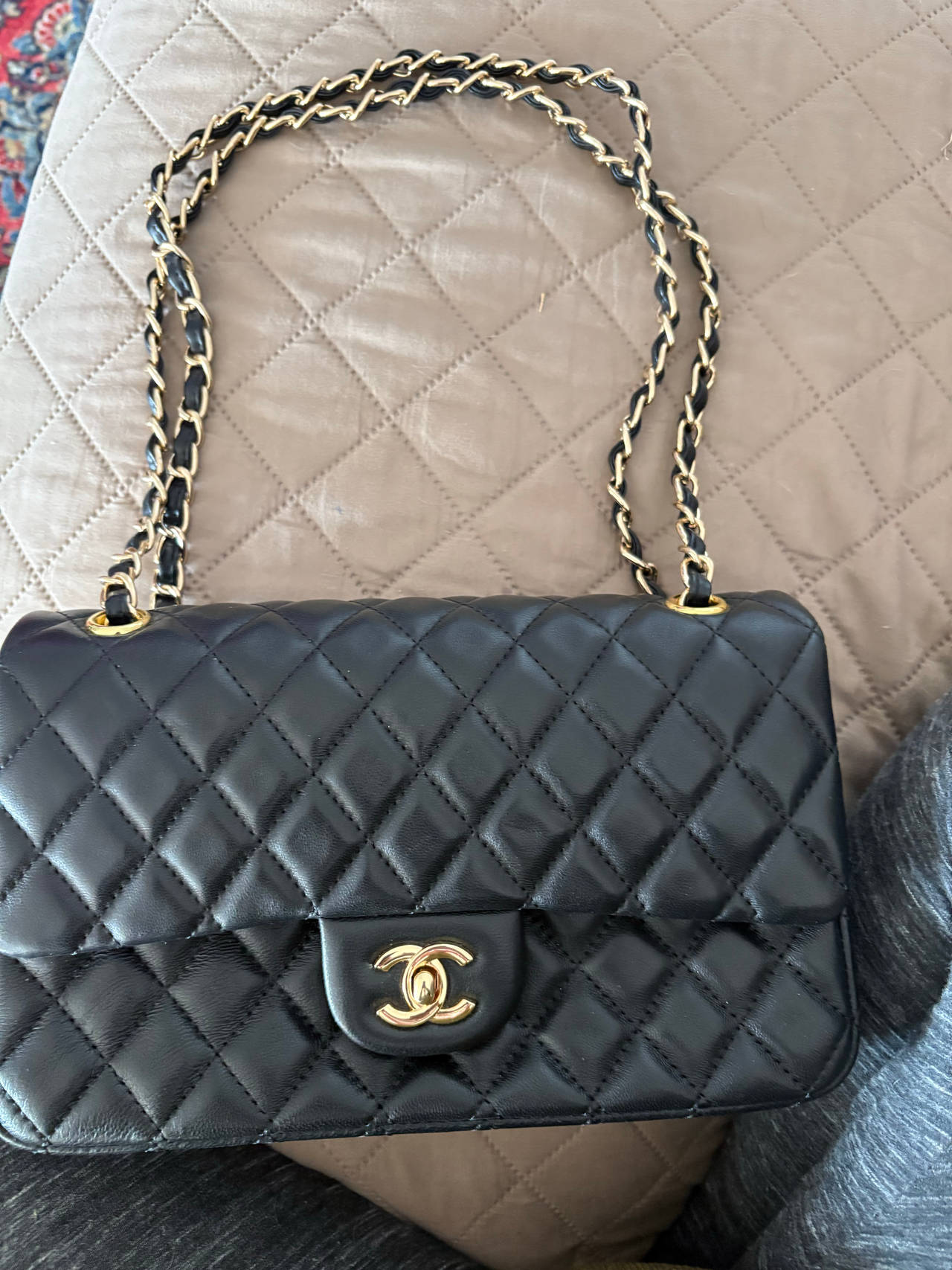 Chanel Medium Classic Double Flap Bag Black Lambskin GHW
