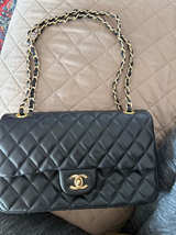 Chanel Medium Classic Double Flap Bag Black Lambskin GHW - Image 1