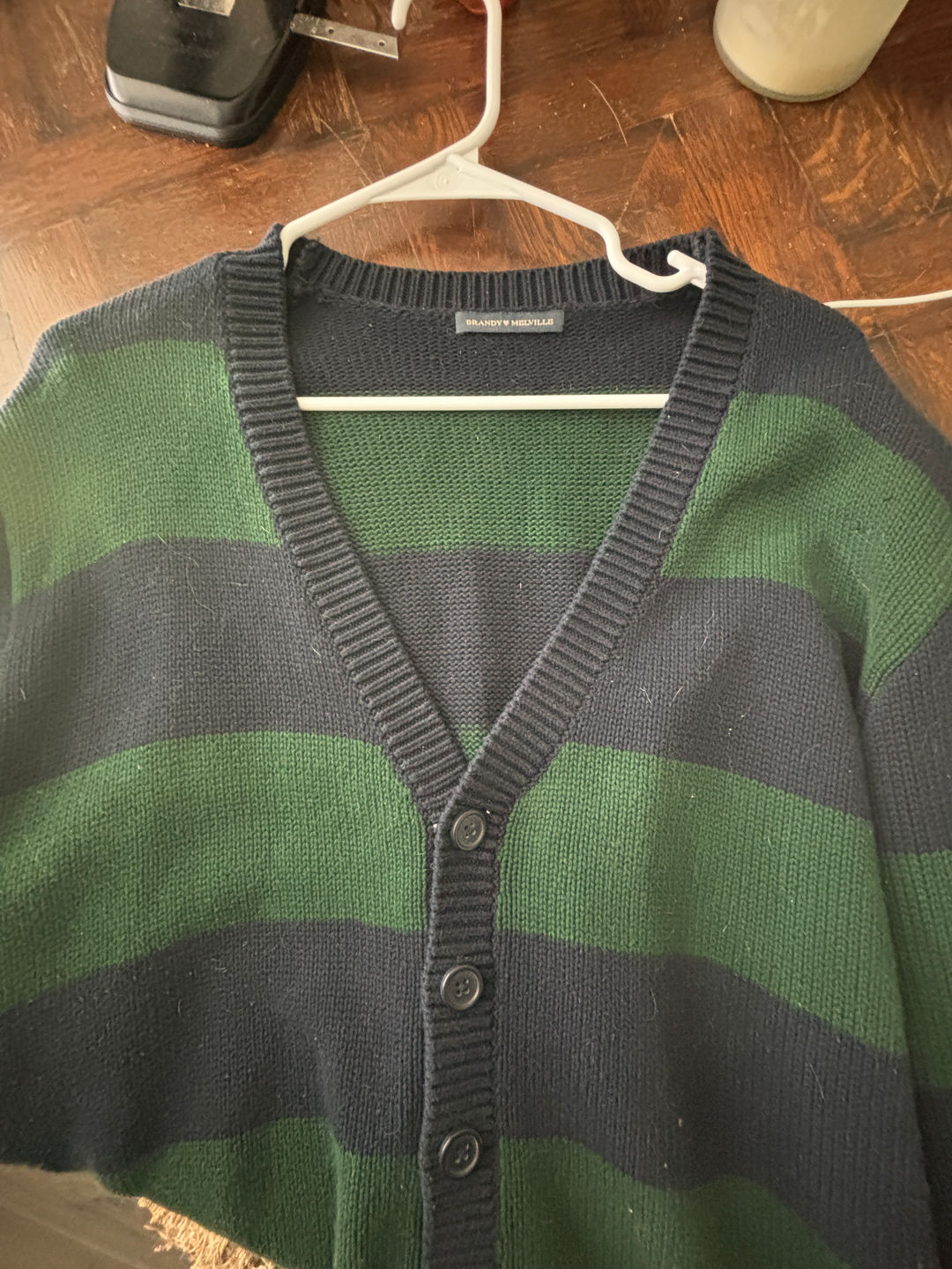 Striped Button-Up Cardigan Brandy Melville gently used 