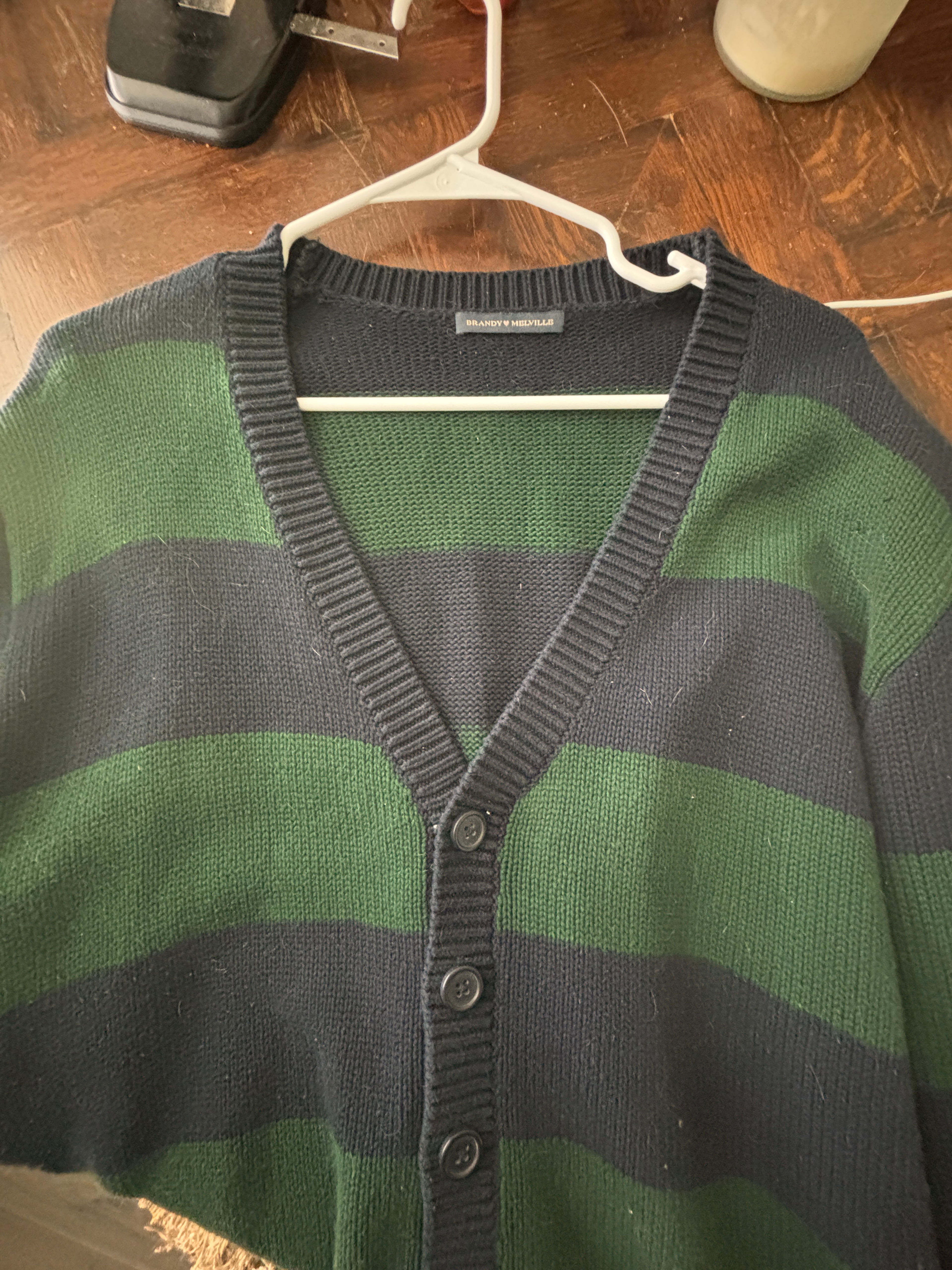 Striped Button-Up Cardigan Brandy Melville gently used 