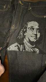 Kno Betta Benjamin Franklin Rhinestone Jeans 36x30 - Image 2