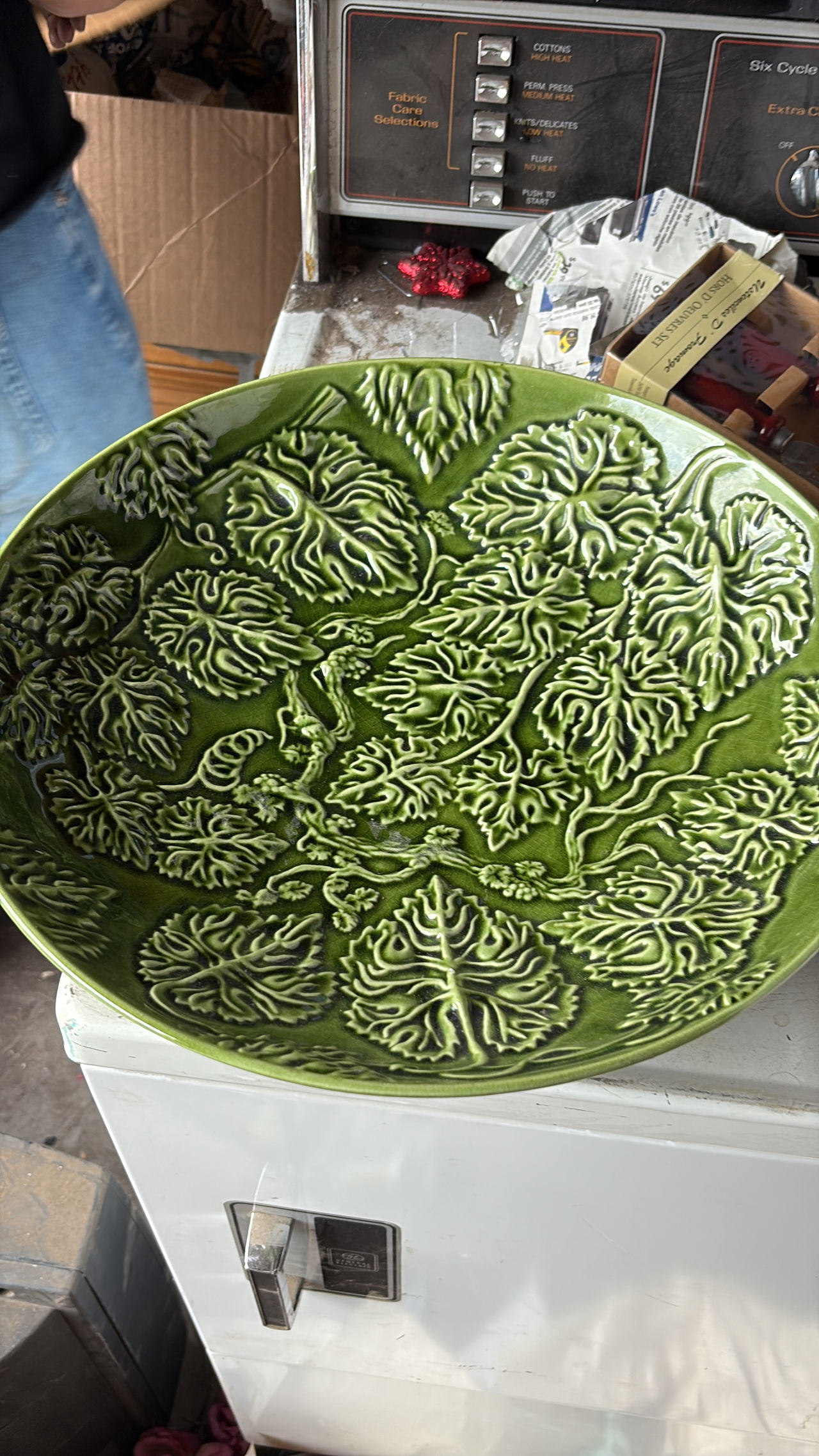 Bordallo Pinheiro Green Grape Leaf Bowl