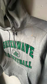 Tulane Green Wave Basketball Hoodie Athletic Heather size SM - Image 2