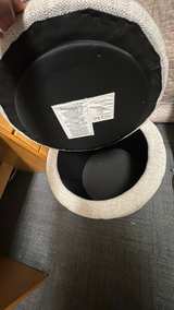 Threshold Round Storage Ottoman with Vertical Stitching - Image 2