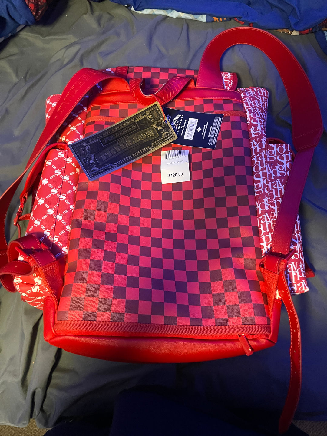Sprayground Red Checkered Backpack