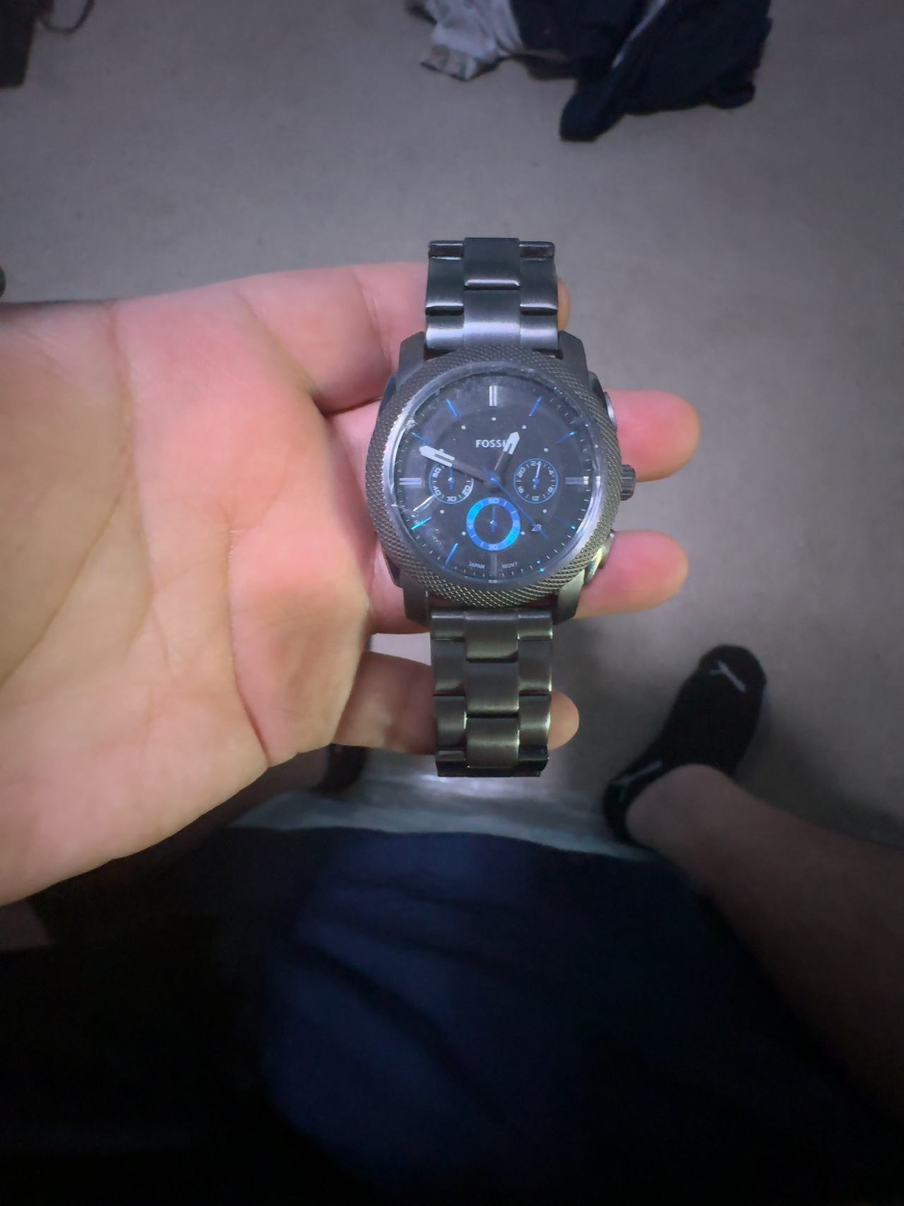 Fossil Machine Chronograph Watch Smoke Grey