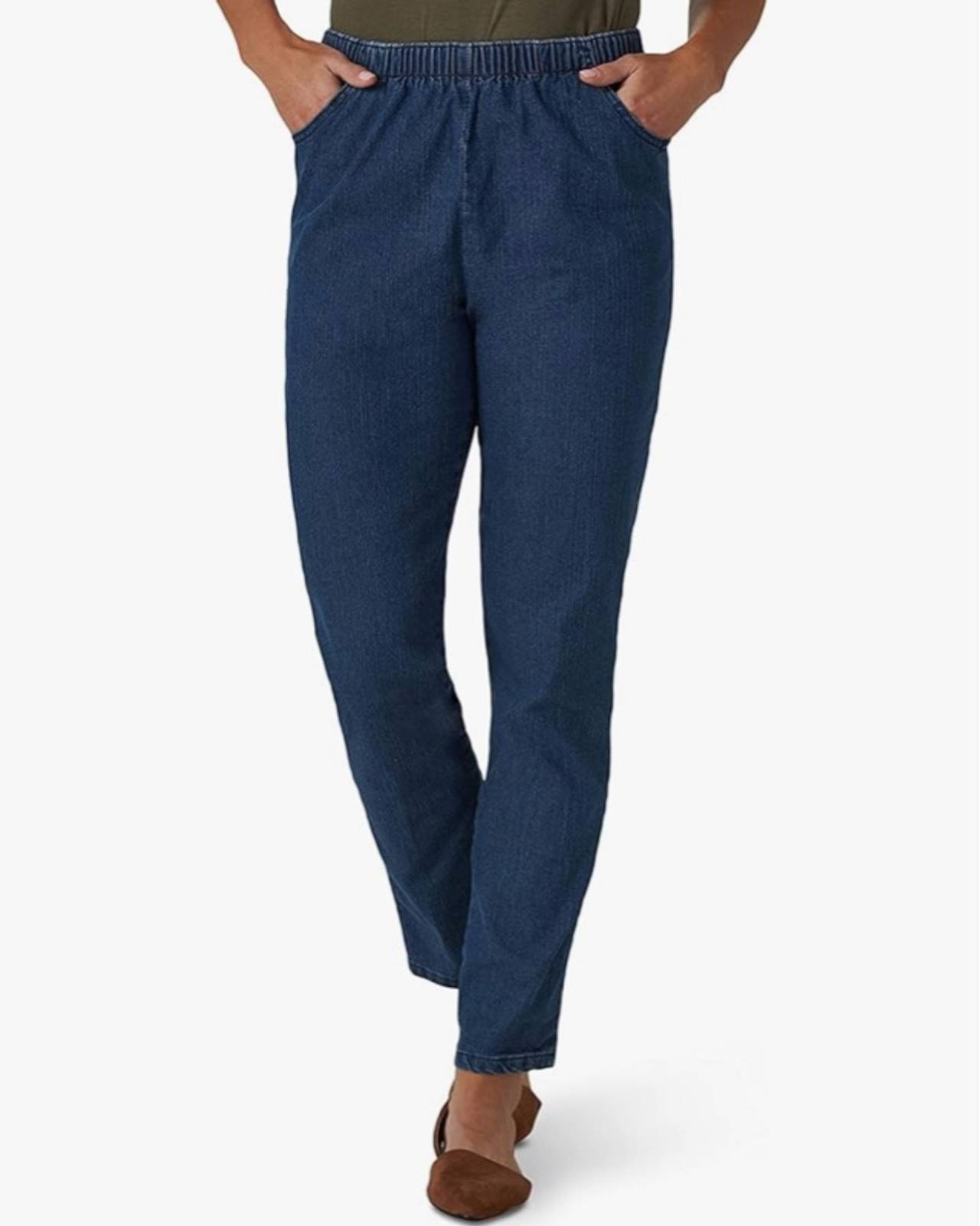 Chic Classic Collection Women's Stretch Elastic Waist Pull-On Pant 10 Petite