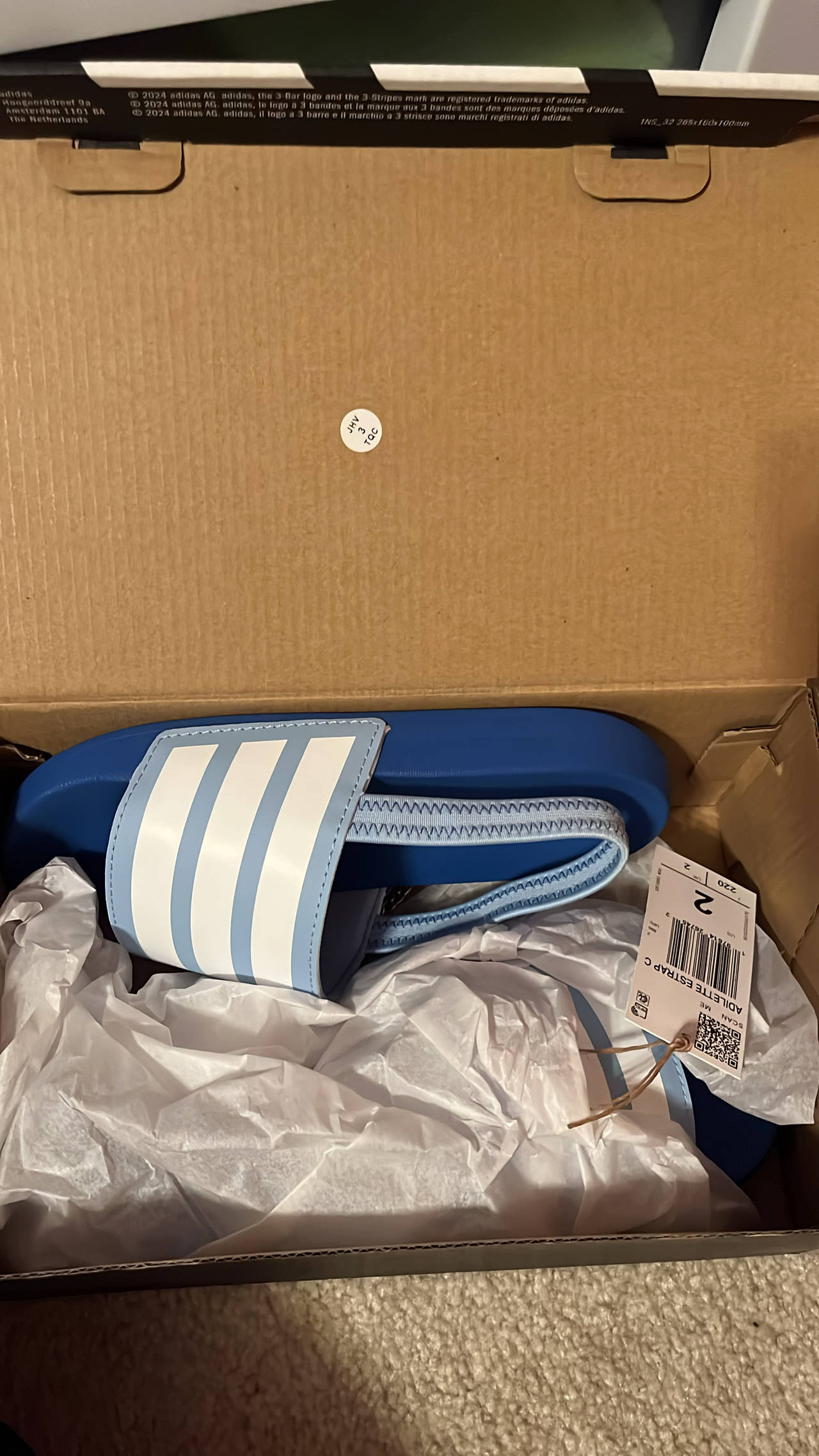 adidas Kids Adilette Elastic Strap Slides