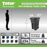 Toter 96 Gallon Black Trash Can - Image 2