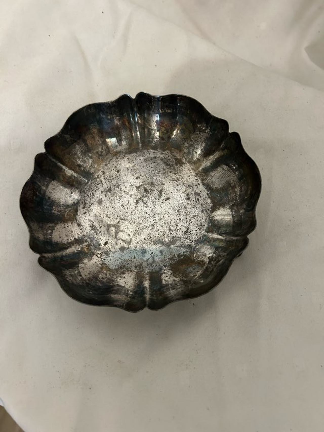 Vintage Scalloped Silver Plate Bowl