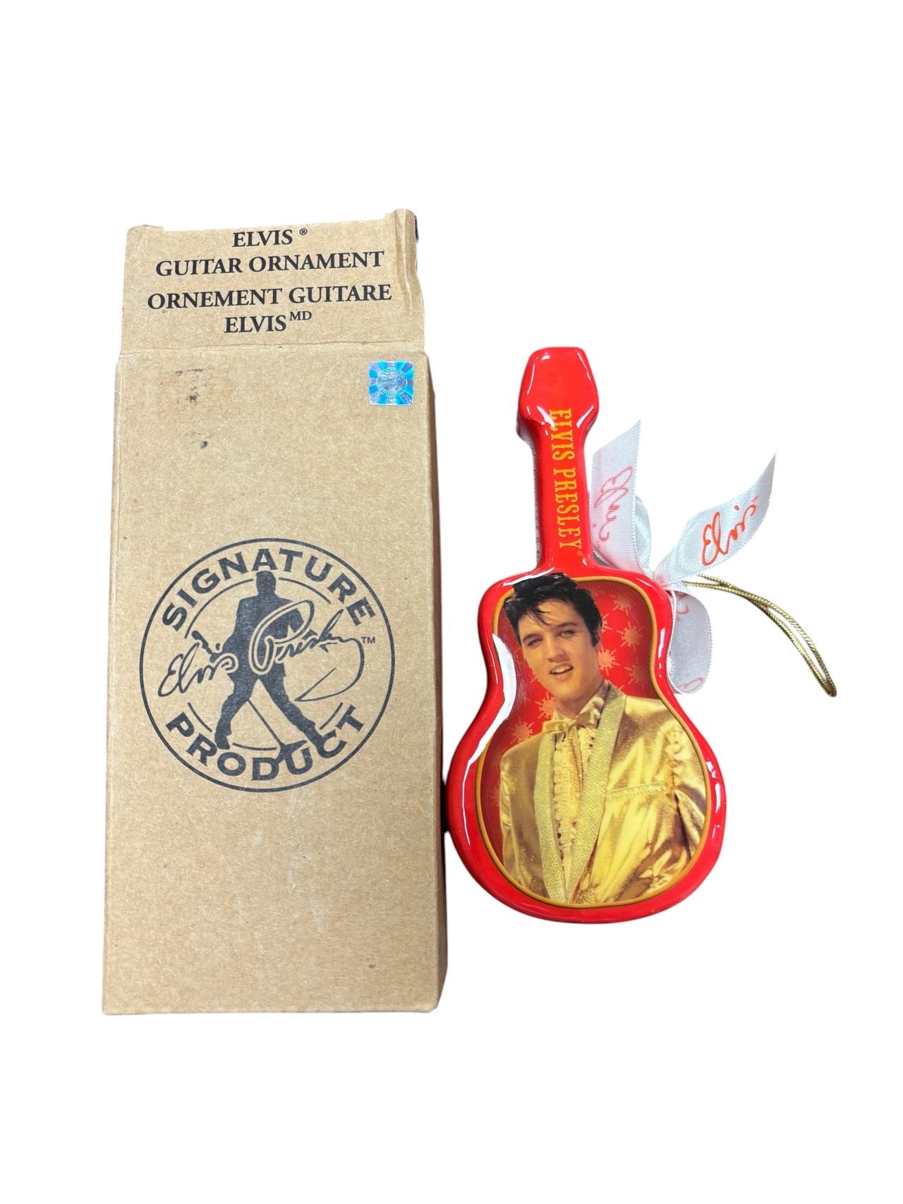 Elvis Presley Signature Product Guitar Ornament Gold Suit Red